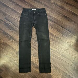 Acne studios ace cash black raw hem jeans 28